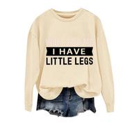 Cocila Sudadera Deporte Mujer Primavera Espérame, Tengo Piernas Pequeñas, Divertida, Gente Bajita, Sarcasmo, Camiseta Unisex (Caqui, L) Rayas Sudaderas Azul Marino Invierno Navideñas Familiares