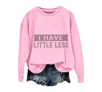 Cocila Sudadera Deporte Mujer Primavera Espérame, Tengo Piernas Pequeñas, Divertida, Gente Bajita, Sarcasmo, Camiseta Unisex (Rosa, XXXL) Larga Sudaderas Tallas Grandes Deportivas Polar Blanca