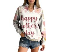 Cocila Sudadera Fina Deporte Mujer Sin Capucha Cómoda E Informal para Mujer, Ideal Primavera Y Verano, con Estampado De Bordado. (PK1, L) Sudaderas Deportivas Rosa Invierno Negras Amarilla Azul