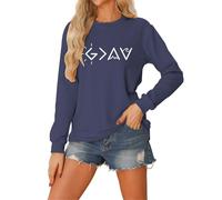 Cocila Sudadera Mama con Capucha para Mujer, Manga Larga, La Frase Dios Es Más Grande Que Los Altibajos (Armada, S) Sudaderas Oversize Mujer Sin Roja De Navidad Blancas Divertidas Navideña