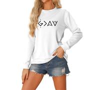 Cocila Sudadera Mama con Capucha para Mujer, Manga Larga, La Frase Dios Es Más Grande Que Los Altibajos (Blanco, M) Sin Mujer Sudaderas Oversize Navidad Corta Negra Larga Lisas Navideño
