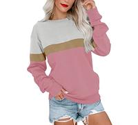 Cocila Sudadera Mama Informal De Cuello para Mujer, Camiseta Manga Larga, Versión Holgada, Suéter (E, M) Sudaderas Deporte Mujer Tallas Grandes Lila Navidad Oversize Rosa Navideño Marron
