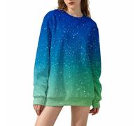 Cocila Sudadera Mama Informal De Manga Larga para Mujer, Cuello, Holgada (BU1, XXXL) Sudaderas Mujer Amarilla Beige Deporte Invierno Ladies Jumpers Gimnasio Rayas Rojas Y Blancas Azul Marino