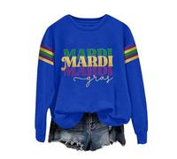 Cocila Sudadera Mama Informal Mujer con Estampado De Letras, Cuello, Manga Larga Y Sin Capucha (Azul, XXXL) Sudaderas para Naranja Polar Azul Marino Granate Amarillas Lila Cremallera Oversize