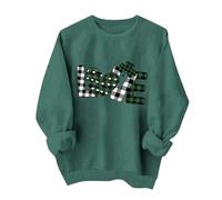Cocila Sudadera Mama St. Day Sweatshirt For Women Irish Pullover Shirts Tops Sleeve Shirt (Negro, XL) Mujer Sudaderas Tallas Grandes Granate Navideña Burdeos Marron Negras Polar Pijama Suéter