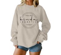 Cocila Sudadera Mama Sudaderas Divertidas para Mujer con Estampado Me Da Igual, Camisetas De Manga Larga Cuello Redondo Y Diseño Gráfico. (Beige, M) Talla Grande Deportivas Negra Cremallera