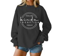 Cocila Sudadera Mama Sudaderas Divertidas para Mujer con Estampado Me Da Igual, Camisetas De Manga Larga Cuello Redondo Y Diseño Gráfico. (Negro, XL) Sweatshirt Invierno Roja Chica Adolescente