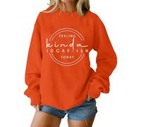 Cocila Sudadera Mama Sudaderas Divertidas para Mujer con Estampado Me Da Igual, Camisetas De Manga Larga Cuello Redondo Y Diseño Gráfico. (Naranja, S) Sin Capucha Invierno Roja Colores Jersey