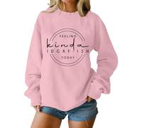 Cocila Sudadera Mama Sudaderas Divertidas para Mujer con Estampado Me Da Igual, Camisetas De Manga Larga Cuello Redondo Y Diseño Gráfico. (Rosa, XL) Fina Algodon Termica Colores Granate