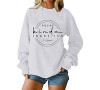 Cocila Sudadera Mama Sudaderas Divertidas para Mujer con Estampado Me Da Igual, Camisetas De Manga Larga Cuello Redondo Y Diseño Gráfico. (Blanco, XXL) Deporte Deportiva Navidad Navideñas