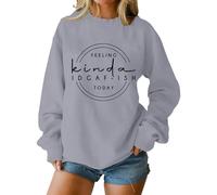 Cocila Sudadera Mama Sudaderas Divertidas para Mujer con Estampado Me Da Igual, Camisetas De Manga Larga Cuello Redondo Y Diseño Gráfico. (Grey, M) Deporte Sin Capucha Algodon Polar Suéter