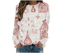 Cocila Sudadera Mujer Deporte con Capucha Y Estampado Navideño De Manga Larga Cuello Informal para (Hot Pink, XXL) Basica Invierno Sudaderas Algodón Beige San Valentin Casual Navidad Cremallera