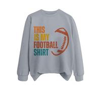 Cocila Sudadera Mujer Deporte Señora, Esta Es Camiseta De Fútbol, con Capucha Y Cuello (Grey, S) para Sudaderas Largas Primavera Halloween Marron Naranja Larga Azul Negras Grandes Ladies
