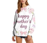 Cocila Sudaderas Deportivas Mujer Sin Capucha Sudadera Cómoda E Informal para Mujer, Ideal Primavera Y Verano, con Estampado De Bordado. (Rosa, L) Algodon Navideño Azul Navidad Roja Oversize