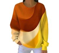 Cocila Sudaderas Mujer Anchas Y Largas Camisa Plisada para con Pliegues Retro. Tejido Similar Al Lino. Corte Regular Diseño Elegante. (Naranja, S) Sudadera Fina Sin Capucha Polar Rosa Running