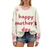 Cocila Sudaderas Mujer Anchas Y Largas Sudadera Sin Capucha Cómoda E Informal para Mujer, Ideal Primavera Verano, con Estampado De Bordado. (PK3, XXL) Cortas Pijama Navideñas Negra Rayas Rojas