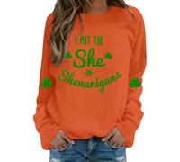 Cocila Sudaderas Mujer Deportivas Sudadera Informal con Estampado Gráfico Yo No Empecé Las Travesuras para El Día De La Mujer, Ideal Celebraciones Navideñas. (Naranja, XXL) Oversize Cremallera
