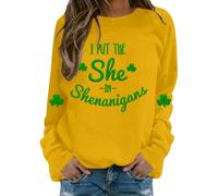 Cocila Sudaderas Mujer Deportivas Sudadera Informal con Estampado Gráfico Yo No Empecé Las Travesuras para El Día De La Mujer, Ideal Celebraciones Navideñas. (Amarillo, XXL) Larga Largas Y