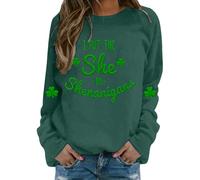 Cocila Sudaderas Mujer Deportivas Sudadera Informal con Estampado Gráfico Yo No Empecé Las Travesuras para El Día De La Mujer, Ideal Celebraciones Navideñas. (Verde, XL) Talla Grande Corta