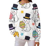 Cocila Sudaderas Mujer Deportivas Sudadera Informal De Cuello para Mujer, Camisa Manga Larga Estampada A La con Bolsillo (MR3, M) Sweatshirt Basica Forro Polar Gris Deporte Algodón Blancas