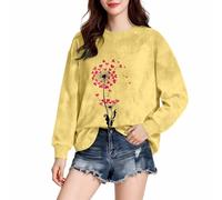 Cocila Sudaderas Mujer Largas Y Anchas Sudadera con Estampado Gráfico para Mujer, Estilo My Mom, Informal, De Manga Larga, Mamá (Multicolor, L) Oversize Larga Roja Azul Lisas Cremallera Lila