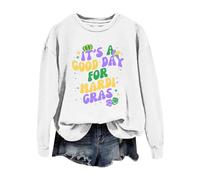Cocila Sudaderas Mujer Sin Capucha A Good For Mardi Top Manga Larga con Cuello Y Estampado para (Blanco, L) Sweatshirt Sudadera Deporte Azul Marino San Valentin Cremallera Lila D Granate Chaqueta