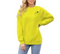 Cocila Sudaderas Mujer Vestir Camiseta De Manga Larga Otoño para Mujer, Cuello Redondo, Elegante, Cómoda, Holgada, Talla Grande (Amarillo, XXL) Sudadera Sin Capucha Algodon Vestido Morada Negra