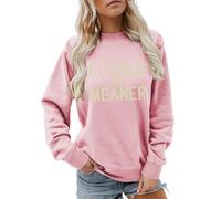 Cocila Sudaderas Mujer Vestir Sudadera Podría Ser Más para Mujer, Camisetas De Manga Larga, Gráficas Divertidas, Cuello, Tops Otoño E Invierno (Rosa, XXL) Deporte Negra Basica Algodon Sin