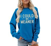 Cocila Sudaderas Mujer Vestir Sudadera Podría Ser Más para Mujer, Camisetas De Manga Larga, Gráficas Divertidas, Cuello, Tops Otoño E Invierno (Azul, M) Rayas Running Negra Navidad Oversize