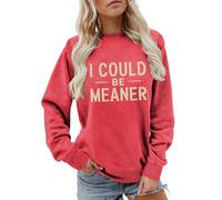 Cocila Sudaderas Mujer Vestir Sudadera Podría Ser Más para Mujer, Camisetas De Manga Larga, Gráficas Divertidas, Cuello, Tops Otoño E Invierno (Rosa Caliente, XL) Oversize Blanca Negra Morada