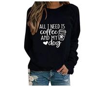 Cocila Sudaderas Tallas Grandes Mujer Blusa O Cuello Camiseta De Impresión Casual Mujeres Manga Larga Pullover Tops La Rubia (Negro, XXL) Sudadera Deporte Rosa Blanca Sin Capucha Navidad Azul