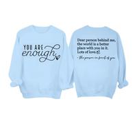 Cocila Sudaderas Tallas Grandes Mujer Sudadera con Capucha Detrás De Mí Camiseta Unisex (Cielo Azul, XXXL) Rayas Oversize Blanca Sin Marron para Jersey Cenefas Chica Adolescente Amarilla