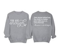 Cocila Sudaderas Tallas Grandes Mujer Sudadera con Capucha Detrás De Mí Camiseta Unisex (Grey, L) Invierno Oversize Navidad Morada Navideña Blanca Sin Chaqueta Larga Pijama Basica Rosa