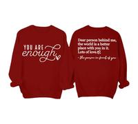 Cocila Sudaderas Tallas Grandes Mujer Sudadera con Capucha Detrás De Mí Camiseta Unisex (Vino, XXL) Algodon Rayas Navideño Navideñas Halloween Gimnasio Marron Navidad Chica Adolescente Pijama