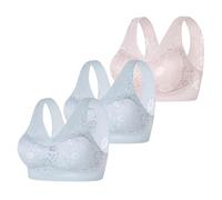 Cocila Sujetador Básico Corrector De Postura con Cierre Pack of 3 Women's Bra Without Underwire Comfort Sports Padded Lace Soft Stretch Bustier Medium Hold Non Wired Sleep Classic Top For