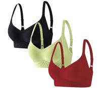 Cocila Sujetador Deportivo De Talla Grande Cómodo Y con Escote En V Profundo Sin para Mujer Triumph Aros Sujetadores Anchos Espalda Algodon Ninas S Push Up Abotonado Delantero Sosten Lactancia