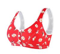 Cocila Sujetador Deportivo Interior Informal con Estampado Sexy para Mujer, Hebilla Frontal Sin Aros, Chaleco De Encaje, Talla Grande, Dim Reductor Sujetadores Espalda Al Aire Tirante Ancho Top