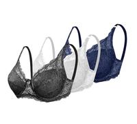 Cocila Sujetador Deportivo Mujer Alto Impacto Corrector Ligero, Cómodo Y Sin para Mujer, Talla Grande, Total, Uso Diario. Tallas Grandes Sujetadores Post Quirurgico Encaje Relleno Pack con Aros