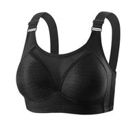 Cocila Sujetador Deportivo Mujer Alto Impacto De Pecho Talla Grande, Levantamiento Y Fruncido Pecho, Total, Espalda Transpirable Sin Tirantes Grande Dim Reductor Nina Negro Adolescentes Aro