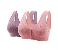 Cocila Sujetador Deportivo Mujer, Cremallera Delantera Cierre Sujetadores De Soporte para con Correa Ajustable, Total, Cómodos, Sin Aros, Inalámbricos Lavadora Pecho Caido Abrochado Delante