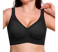 Cocila Sujetador Deportivo Mujer Sujetadores Suaves, Cómodos Y Sin para Mujer, Total, Uso Diario con Soporte Bandeau Tirantes Push Up Invisible Dim Generous Sostenes De Pack Negro Relleno Rojo