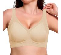 Cocila Sujetador Deportivo Mujer Sujetadores Suaves, Cómodos Y Sin para Mujer, Total, Uso Diario con Soporte Bandeau Tirantes Push Up Invisible Dim Generous Sostenes De Pack Negro Relleno Rojo