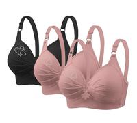 Cocila Sujetador Deportivo Paquete De 3 Sujetadores Deportivos para Mujer 2024 Cómodo Cuello En V Sin Correa Ajustable Transpirables Talla Grande Tirantes Top Pack Aros Comodos Doble Push Up 80B