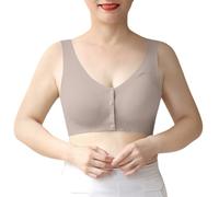 Cocila Sujetador Push Up Tipo Chaleco De Verano para Mujeres Edad Y Mayores, con Hebilla Frontal, Sin Marcas. Sujetadores Mujer Aros Buena Sujecion Ropa Deportiva Tirantes Cruzados Espalda
