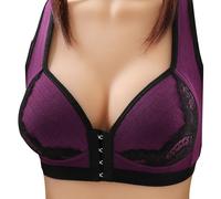 Cocila Sujetador Reductor New Large Size Through The Cup Front Buckle Lace Edge Comfortable Gathered Breathable Thin Without Ring Underwear Bra Talla Grande Mujer Banda Deportivo Running