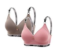 Cocila Sujetador Sin Tirantes Deportivo para Mujer, 2 Piezas, Aros, Soporte Completo, Bralette Y Acogedor Algodon Mujer Pack Encaje Push Up Nina Sujetadores De Algodón Bolsillo Protesis 90A