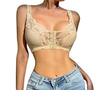 Cocila Sujetadores Deportivos Mujer Sujetador Talla Grande S 6XL con Cierre Frontal Sexy para Mujer, Lencería Encaje, Inalámbricos Maidenform Deportivo Running 70B Nina Sin Aros Color Carne Push