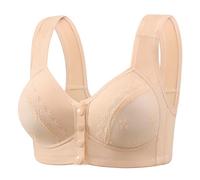 Cocila Sujetadores Deportivos Mujer Top Acolchados New Front Buckle Without Ring Vest Type Middle and Elderly Underwear Lace Large Size Bra Ladies Cajas Sujetador Push Up Espalda Descubierta