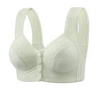 Cocila Sujetadores Deportivos Mujer Top Acolchados New Front Buckle Without Ring Vest Type Middle and Elderly Underwear Lace Large Size Bra Ladies Cajas Sujetador Push Up Espalda Descubierta