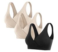 Cocila Sujetadores Mujer De Maternidad para Mujer, ... Sujetador Espalda Nadadora Invisible Descubierta Triple Push Up Cotton Juice Nina con Foam Aros Azul Marino Talla Pequeñas Copa C Algodon